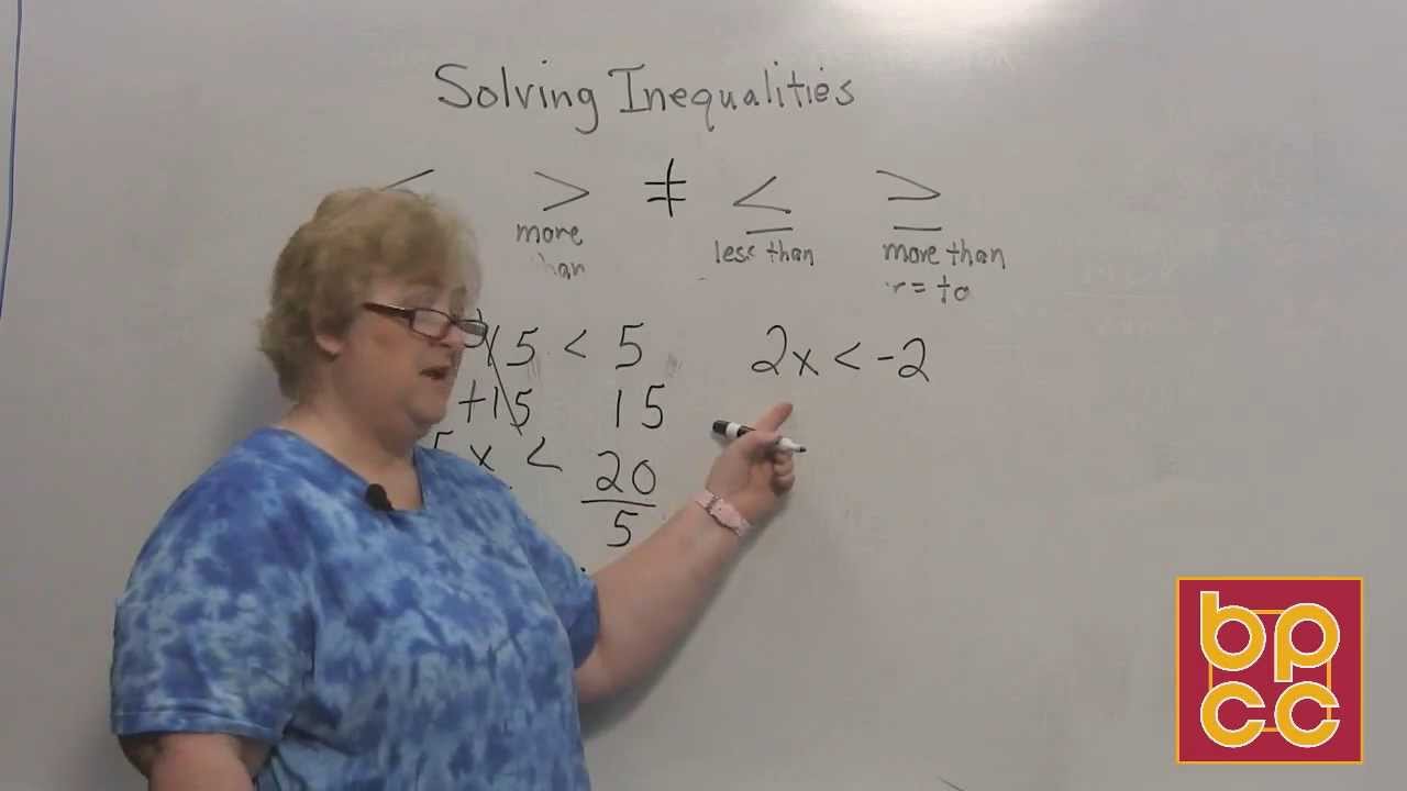 Math 098 Module 12.2 - Solving Inequalities - YouTube