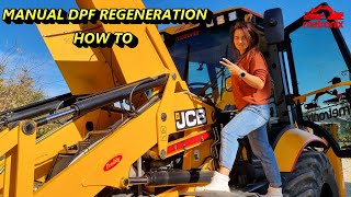 How to Operate Manual DPF Regeneration on a JCB 3CX / 2022 - tutorial (subtitles)