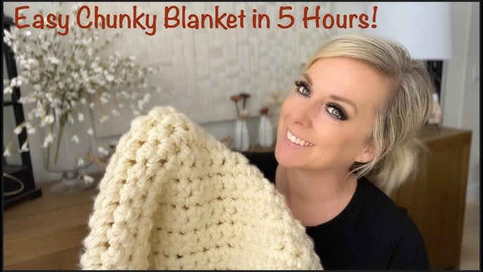 Fast & Easy Crochet Blanket Tutorial (Bernat Blanket Yarn Pattern) 