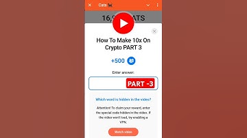 How To Make 10x On Crypto PART 3 New Cats Video Code Today | Cats New Youtube Video Code Today