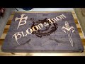 The &quot;Blood and Iron&quot; cutting board / butcher block. Wood inlay. Cnc inlay