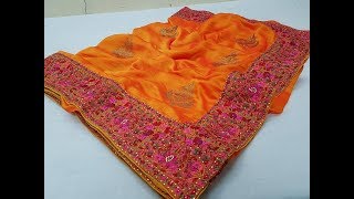 Fancy Grand Soft Saree &  Heavy Embroidery Borders || New Party Wear Embroidery Sarees screenshot 1
