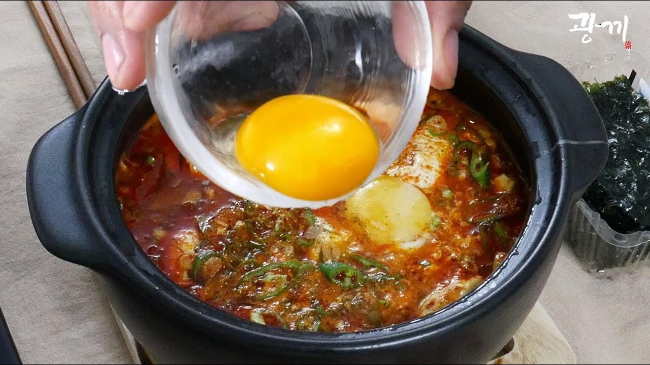 백종원 순두부찌개 영상대로 똑같이 만들어 보기 / 광끼