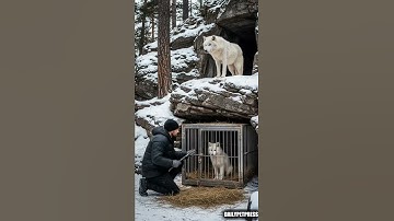 Thumbnail of Mother Snow Wolf Saves Her Cubs with the Help of an hero! #animals #rescueanimals #humanity