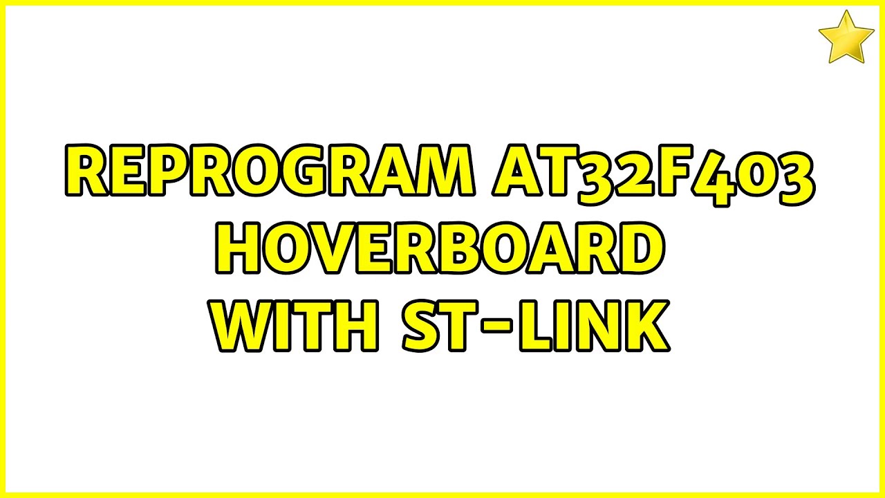 Reprogram at32f403 hoverboard with st-link - YouTube