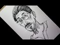 Charcoal portrait tutorial  how to draw face man with glasses