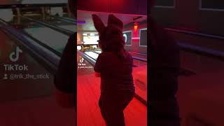 Bowling got a little furry  #furry #furries #fursuit #fursona #bowling #bowlingball #awoo
