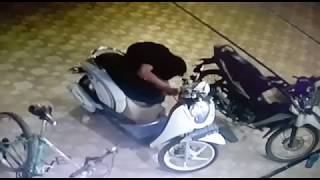 Pencuri Sepeda Motor terekam CCTV,  kejadian tadi subuh #shorts