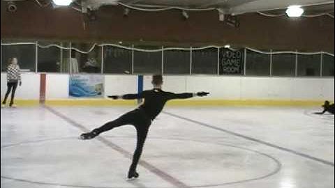 Figure Skating Practice 01-23-10 (axel, double salchow, double loop, death drop, camels)