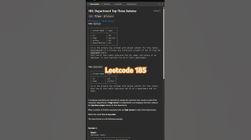 Leetcode 185 in 40 Seconds | SQL 50 Challenge #sql #sqlcoding #leetcodesql #learnsql #sqlinterview