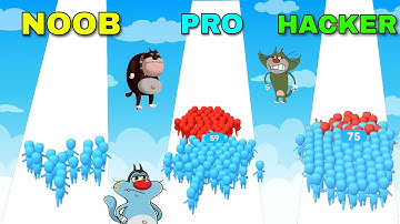 NOOB VS PRO VS HACKER || Count Master: Crowd Runners 3D  || With Oggy and Jack || Yashap gaming