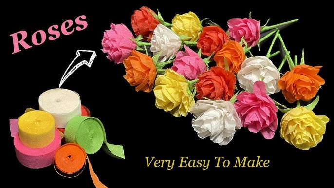 How to make an easy paper flower using crepe paper - Crepe paper