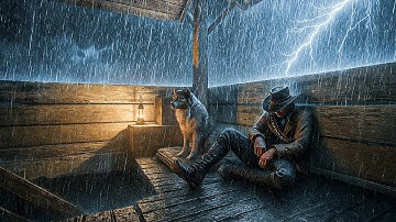 Taking Shelter on the Remote Watch Tower During Heavy Thunderstorm | RDR2 ASMR For Sleep