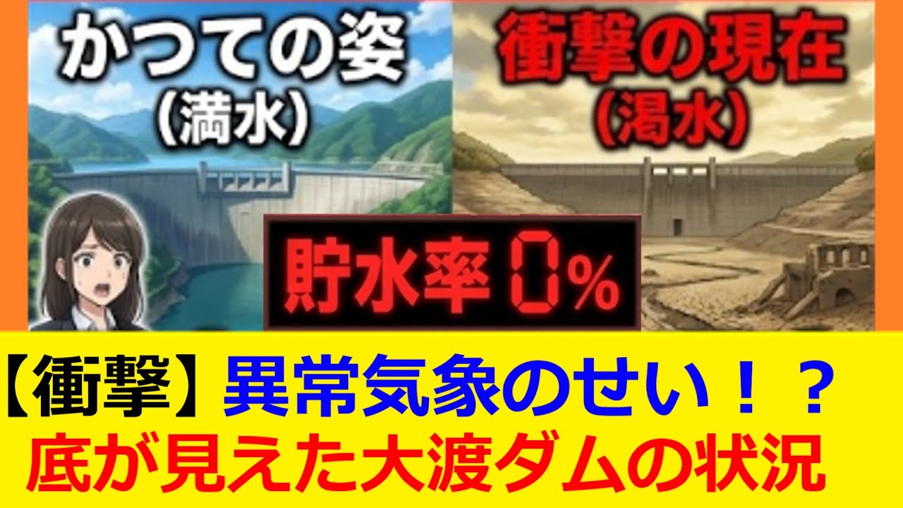 貯水率0％の大渡ダム。姿を現した旧道が語る未曾有の危機