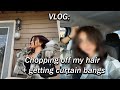 VLOG: Chopping my hair + Getting curtain bangs!