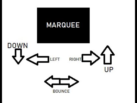 Marquee/ right / left /up / down / bounce / speed/  stop/ start