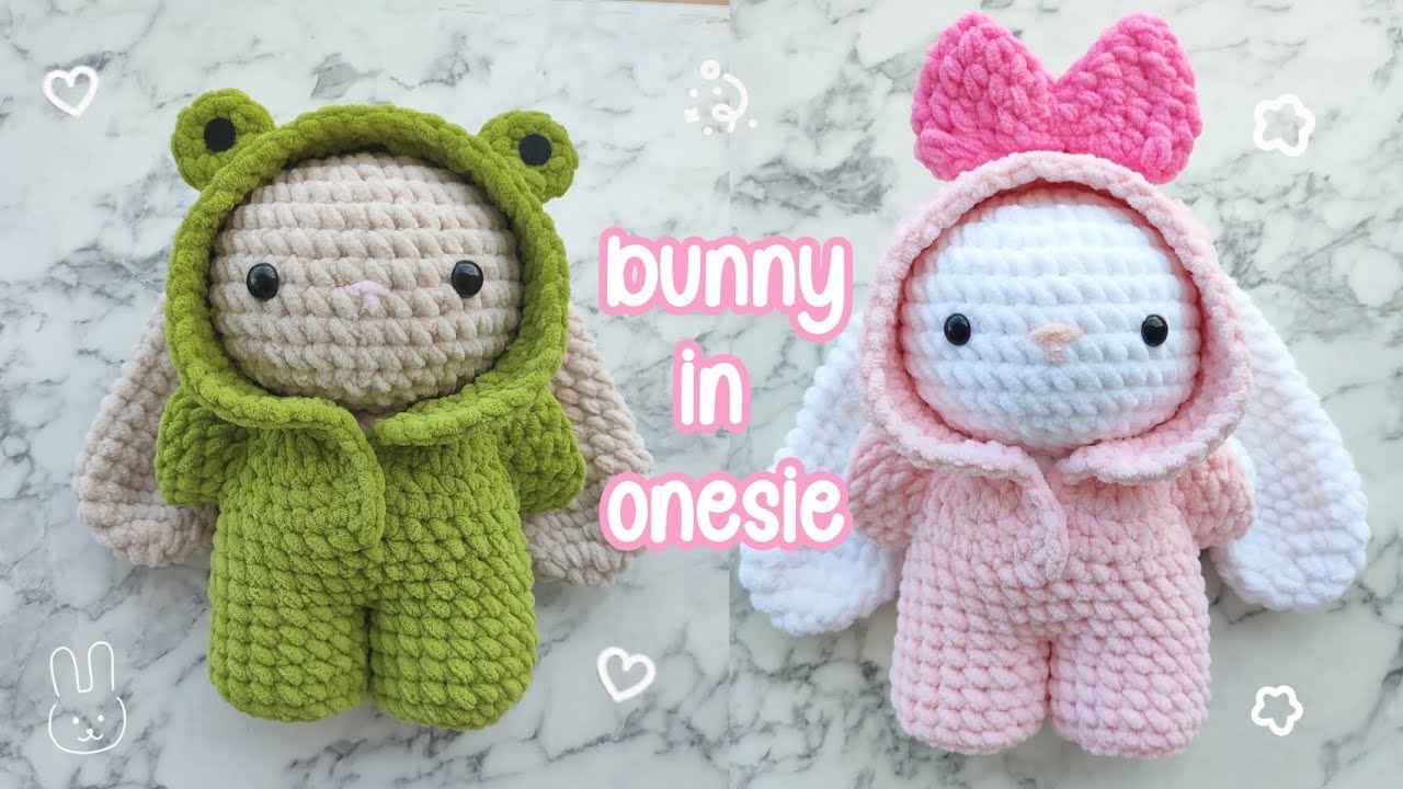 🐸🎀Bunny in Onesie Crochet/Amigurumi Tutorial |Cute, free pattern|🎀🐸