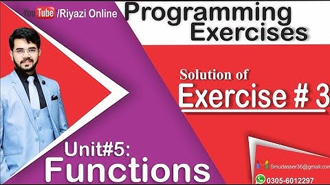 Unit 5 Functions | programming exercise solution | Exercise 3 class 10 computer chapter 5