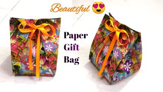 Easy Paper Gift Bag! DIY very easy gift wrapping ideas without box #papercraft #trending
