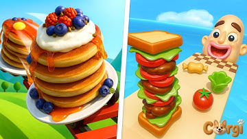Pancake Run VS Sandwich Runner - All Levels Satisfying Walkthrough Gameplay