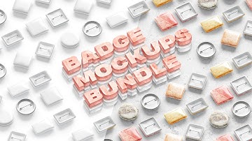 Button Badge Mockups Bundle Presentation