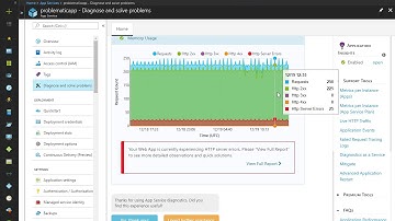 Diagnose Azure App Serivce (Web App) - HTTP 500 Server Errors