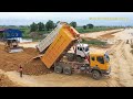 Road Construction Equipment Best Work - Roller Motor Grader Dump Truck Bulldozer Excavator