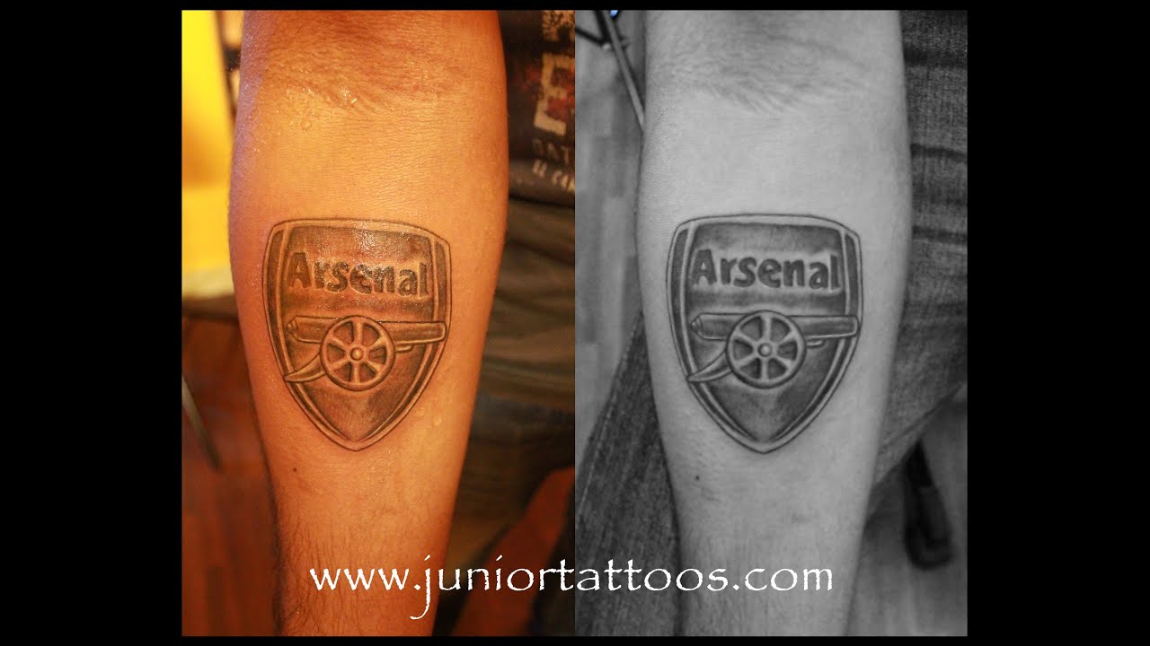 PRADEEP JUNIOT TATTOS :: Arsenal Logo Tattoo - YouTube
