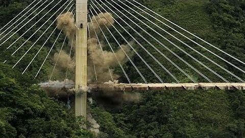 The destruction of a bridge in Colombia after a deadly incident.
