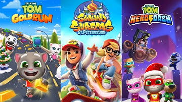 Talking Tom Gold Run vs Talking Tom Hero Dash vs Subway Surfer fun gameplay