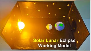 solar lunar eclipse working model | science project - diy | howtofunda @craftpiller