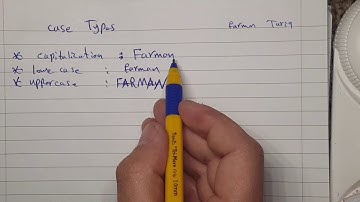 Case Types : Camel Case, Lower Case and Upper Case