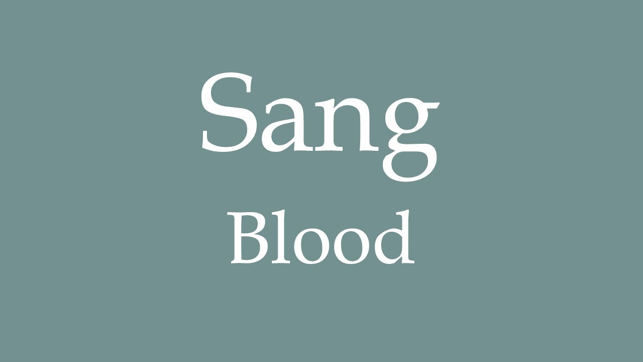 How To Say 'Blood' (Sang) In French - Youtube