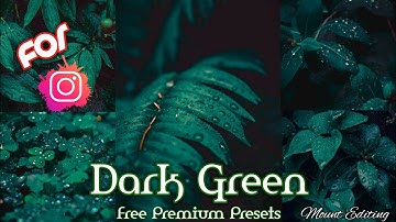 How To Edit Leaf Moody Dark Green For  Instagram Reel In Lightroom | Free DNG Dark Green Presets