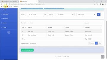 42 - Tutorial Membuat Toko Online Dengan PHP dan Mysqli - Membuat Laporan Pembelian