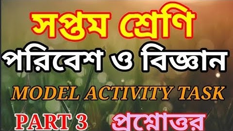 সপ্তম শ্রেণির পরিবেশ ও বিজ্ঞান MODEL ACTIVITY TASK PART 3 CLASS 7 ENVIRONMENT AND SCIENCE