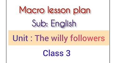 The wily followers (class 3) macro lesson plan English d.el.ed