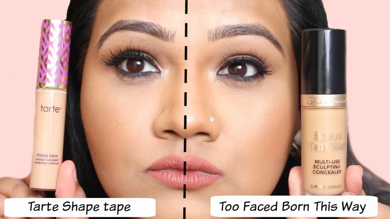 Too Faced Born This Way Super Coverage Concealer V S Tarte Shape Tape Concealer Review Demo Youtube