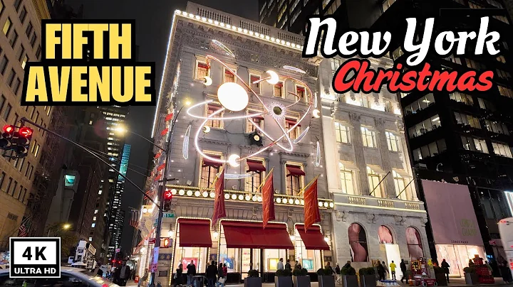 Christmas in New York City | Walking Fifth Avenue | Cartier Mansion Christmas Light Show 2024 [ 4K ]