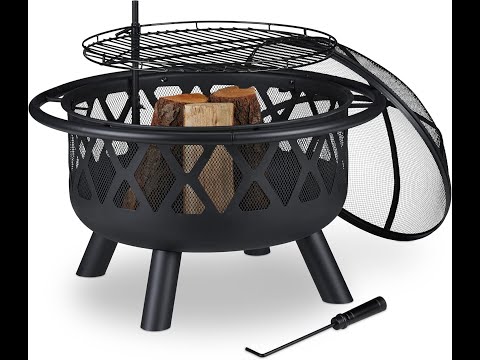 Relaxdays - Brasero Mexicain Jardin 88x38 Cm Noir - Avec