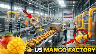 How Mango Juice is Made in Factory? 🥭🏭|| Mango Juice Production Line in USA 🇺🇸 ||