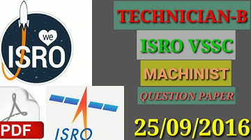 ISRO VSSC machinist questions paper 25/09/2016 part -2