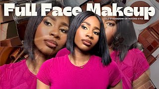 Full Face Makeup | Oily Skin | Hooded Eyes | Brown Skin Girl | Chisom Ntinulu