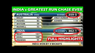 India's Sensational Chase: Rohit Sharma 141 and virat kohli 100 in 52 ball  Remarkable 362-1 Victory