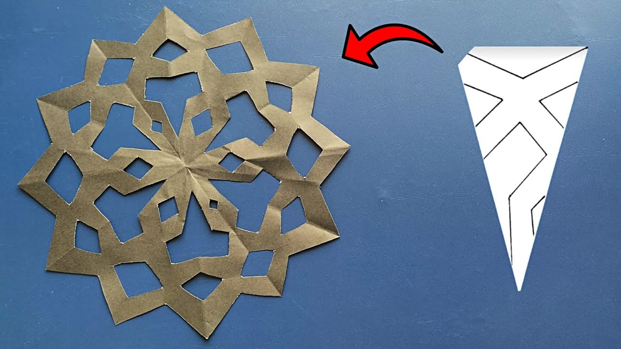 Snowflake Paper Craft Paper Snowflake Template Paper Snowflake Craft  Snowflake Cut Out DIY Snowflake Snowflake Pattern Printable 