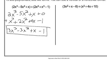 Old (A1): 7.1 - Adding and Subtracting Polynomials