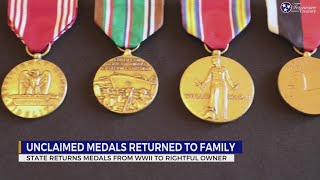 Missing WWII medals returned to soldier’s family after they were discovered in an abandoned safe-dep