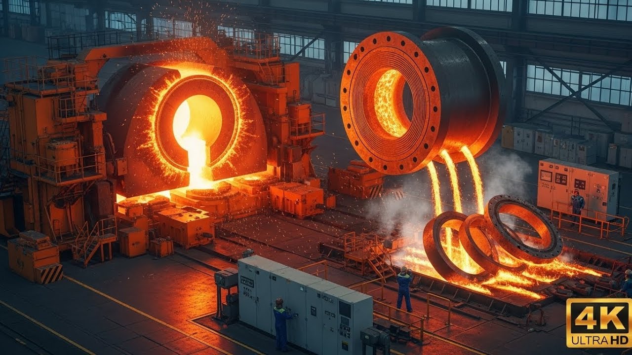 Manufacturing Nuclear Power Flanges | Inside a Massive Forging Factory [ASMR Documentary]