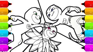 PJ Masks Coloring Pages | How to Draw Catboy, Gekko and Owlette screenshot 2