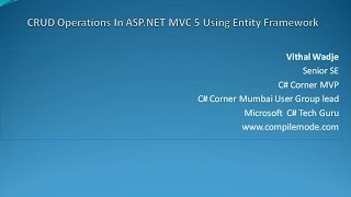 CRUD Operations In ASP.NET MVC 5 Using Ent...